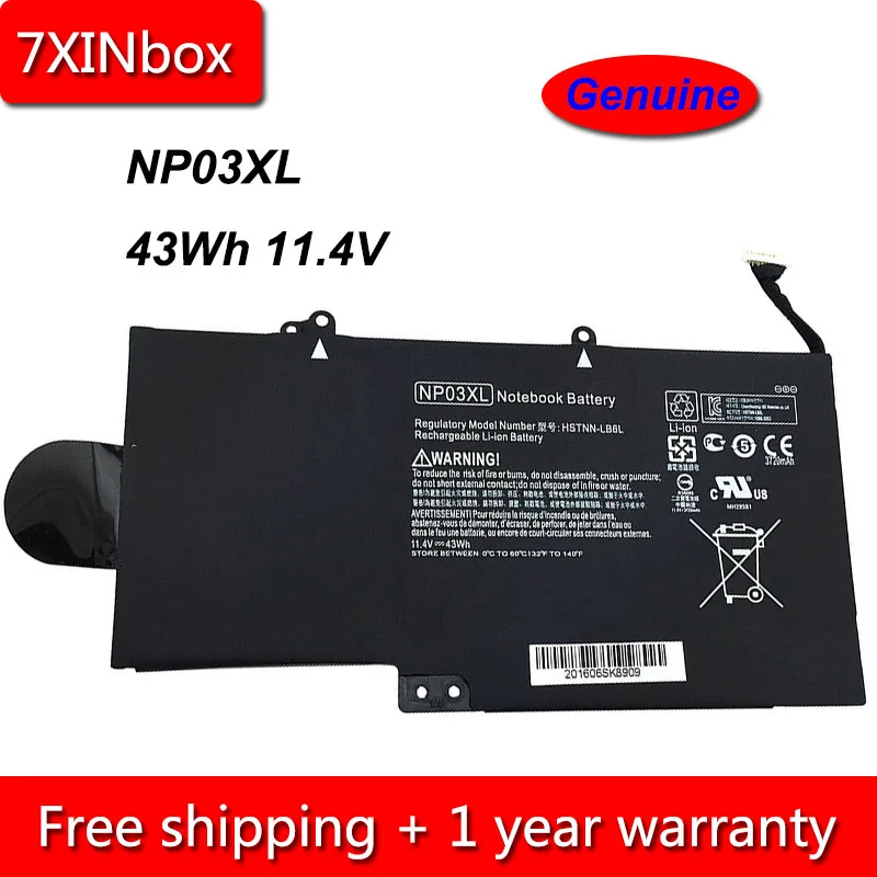 7XINbox 43Wh 11 4 V NP03XL HSTNN LB6L 760944 421 Аккумулятор для ноутбука HP Pavilion X360 13 A010DX TPN Q146
