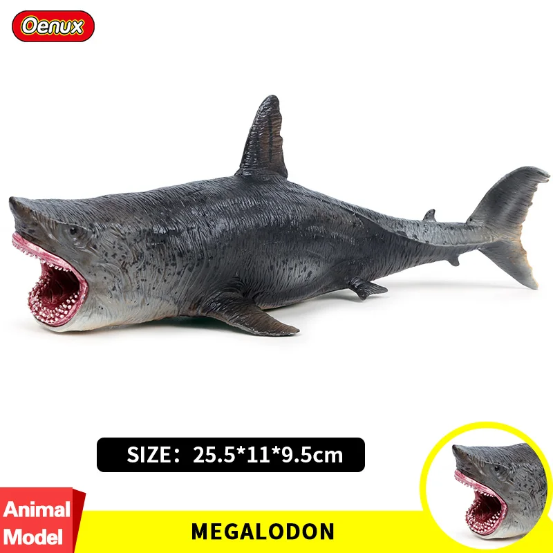 Oenux 25.5x11x9.cm Морская жизнь Megalodon большая акула Lamnidae фигурки дикарь океан жизнь животные модель игрушки подарок для детей