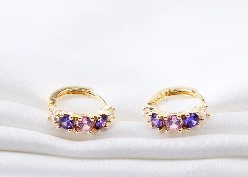 Fashion Camellia Rose Crystal Colorful Shiny Earrings Female Jewelry Wholesale Flower Rhinestone Earrings Women Lady Gifts E135 (6)