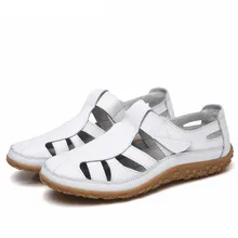 Новинка; женская обувь на полой подошве; женская обувь из натуральной кожи на плоской подошве; летние женские лоферы; дышащая пляжная женская обувь; большие размеры 35-42; E891