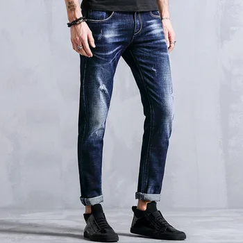 

iSurvivor 2020 Men Denim Jeans Pencil Pants Trousers Hombre Male Casual Fashion Slim Fit Large Size Spring Autumn Jeans Pants
