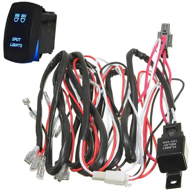 EE support 40A 300W Wiring Harness Kit LED Light Bar Laser Rocker