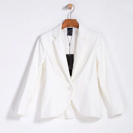 Новинка весны Для женщин пиджаки и куртки корейский Повседневное одной кнопки солидное пальто женский пиджак офисные Feminino Пиджаки LX44 - Цвет: white