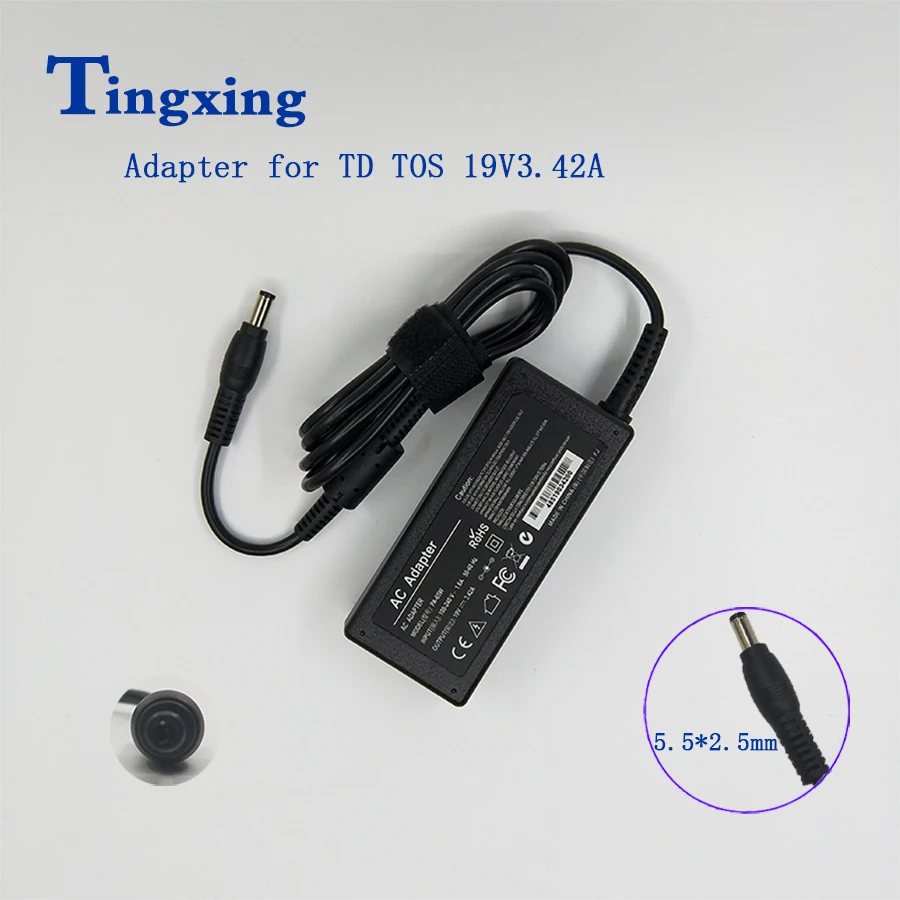 19V 3.42A 5 5*2 5mm 65W адаптер переменного тока для ноутбука Toshiba P300 L450 M800 L670D C660 L650 A300 L700 A500