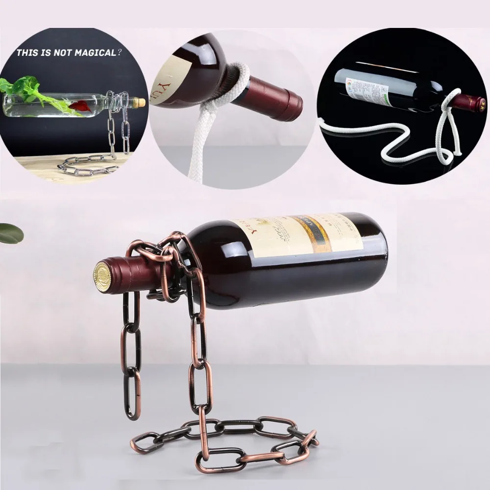 

YES Magic Metal Hanging Suspension Chain Wine Racks European Retro Creative Handmade Restaurant Bar Stand Bracket Display Stand