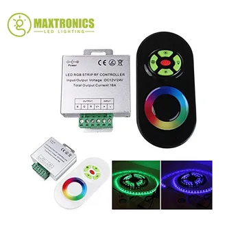 

DC 12V-24V Wireless RF Touch Panel Dimmer RGB Remote Controller 18A RGB Controller for 3528 5050 RGB LED Strip Light