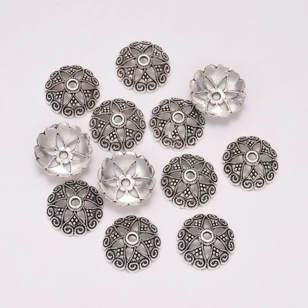 

20pcs/Lot 14.5 mm 6 Petals Peach Heart Flower Loose Sparer Apart End Beads Caps For DIY Jewelry Making Findings Earrings