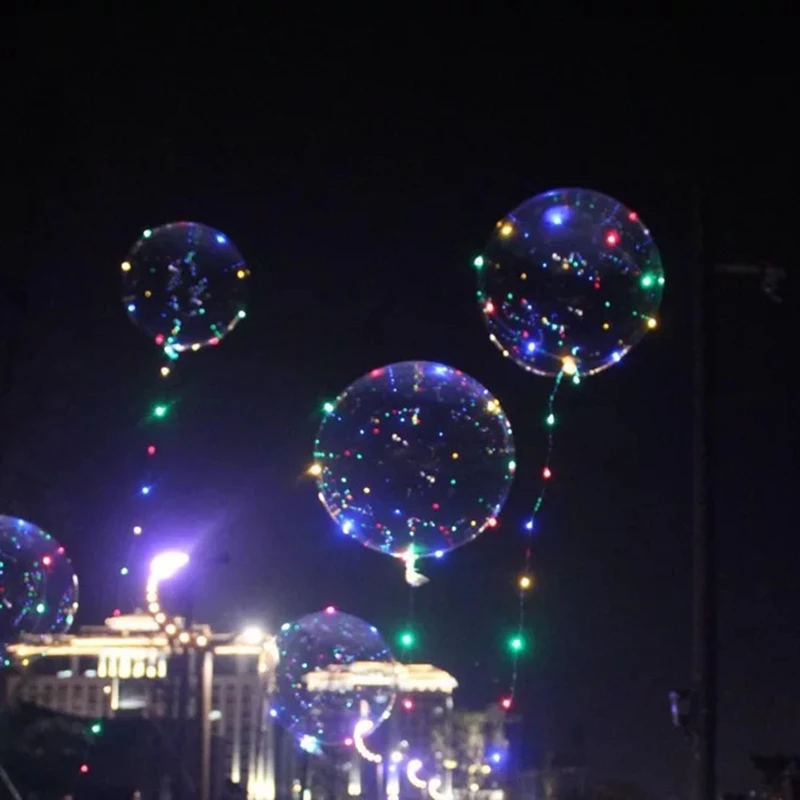 10 шт., светодиодные воздушные шары, прозрачные, круглые, для малышей, для свадьбы, дня рождения, вечеринки, украшения, для детей, взрослых, Бобо, воздушные шары