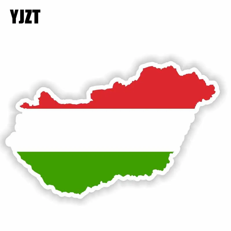 

YJZT 17CM*11CM Creative Hungary Map Flag Helmet PVC Decal Car Sticker 6-1640