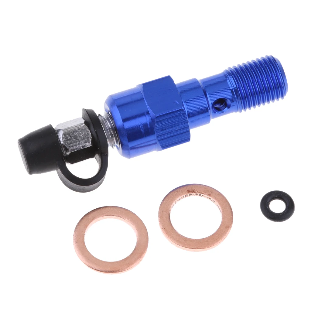 Universal M10 Single Banjo Bolt Thread Bleeder Nipple Washers 1.0mm Blue