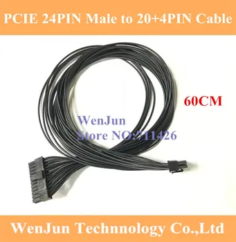 

High Quality 20+4Pin 24Pin Power Supply Cable 60CM Computer Power Supply Synchronous extension male to male Cable 18AWG 24 pin