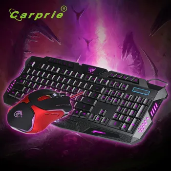 

Carprie New USB wired Discoloration Russian version of the game keyboard + Gaming Mouse 17May23 Dropshipping