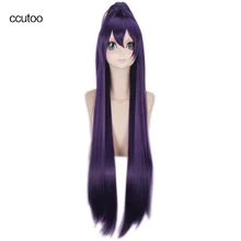 Ccutoo Дата A Live Tohka Yatogami 100 см Фиолетовый Длинные Прямые Синтетические Полные парики косплей парик чип конский хвост термостойкие волокна