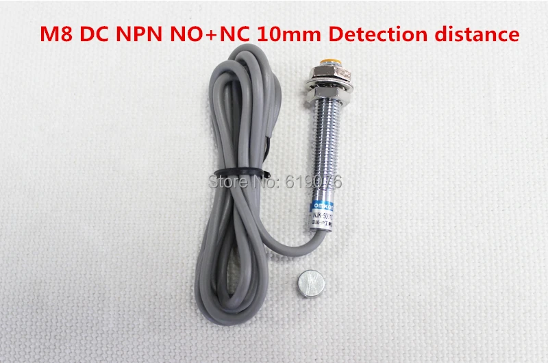 

1Pcs M8 DC NPN NO 10mm Detection distance hall effect magnetic sensor NJK-5001C