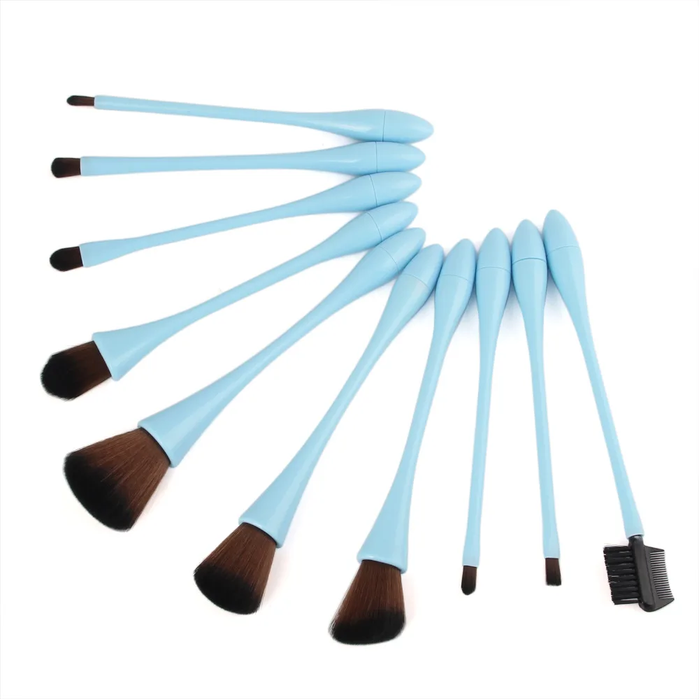 

10Pcs Small Waist Makeup Brushes Set Cosmetic Contour Blending Foundation Powder Concealer Tapered Eyeliner Kabuki Maquiagem
