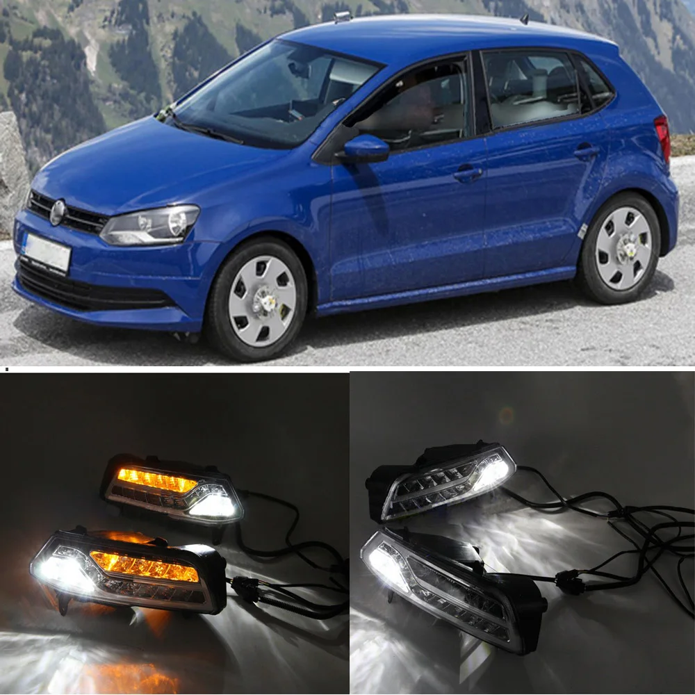 CAPQX 1 пара для VW Polo 2014 16 Passat B7 светодиодный дневный ходовой светильник DRL Дневной