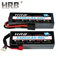 HRB 3300mah Hardcase Lipo Battery 2S 7.4V 3S 11.1V 4S 14.8V 5S 18.5V 6S 22.2V 60C T Deans Hard Case RC Airplane Truck Cars Parts