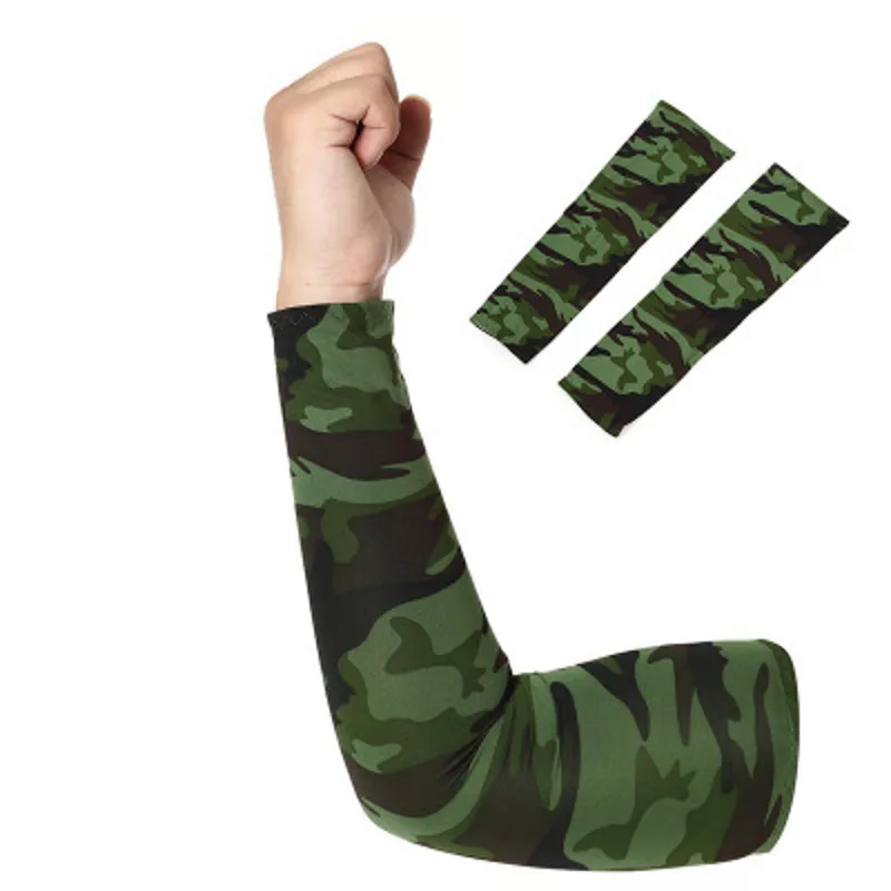 1pair Camo Arm Sleeve Sports Basketball Volleyball Arm Warmers UV