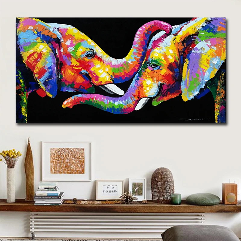 Discount Wall Art Canvas Animal Painting Abstract Elephant Pictures Poster Vintage Posters And Prints Home Decoration Painting