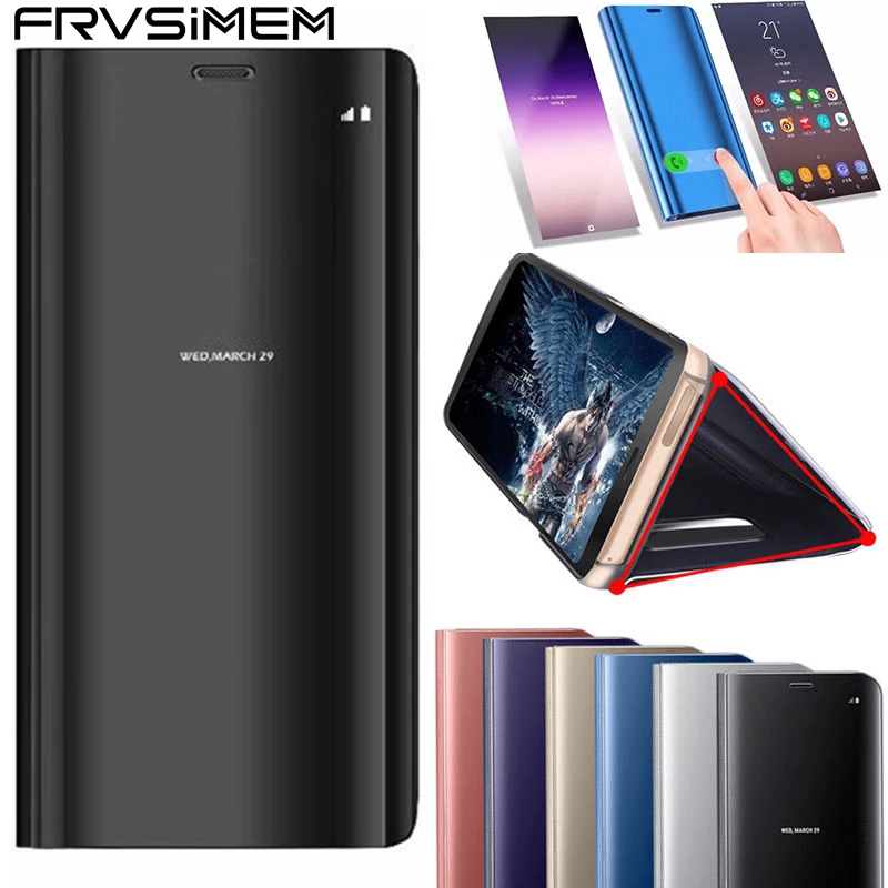 

Smart Mirror Flip Wallet View Case for Huawei P20 P10 Y7 Pro Y6 Prime 2018 Honor 8 9 Lite 7A 7C 10 P Smart Y9 P9 P8 lite 2017