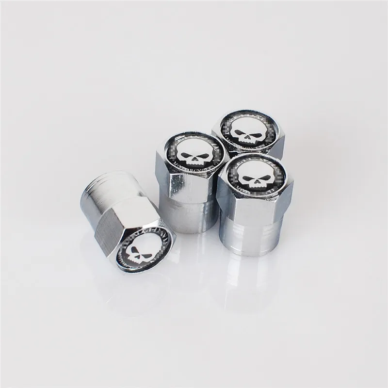

4 Pcs/Set Harley Skull Logo Car Tire Valve Caps Car Styling Air Tyre Stems Cover for Auto Motorcycle Car Accessories