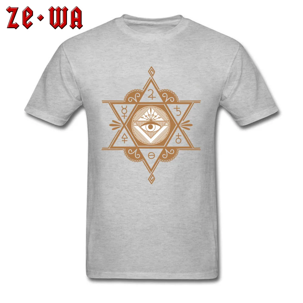 eye of the mysterious god Summer/Fall Pure Cotton O-Neck Tops Tees Short Sleeve Slim Fit Tops Tees On Sale Gift Top T-shirts eye of the mysterious god grey