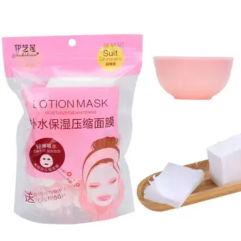 

50pcs Ultra-thin Cotton Compressed Mask Granule with Mask Bowl + Cotton Pad Set