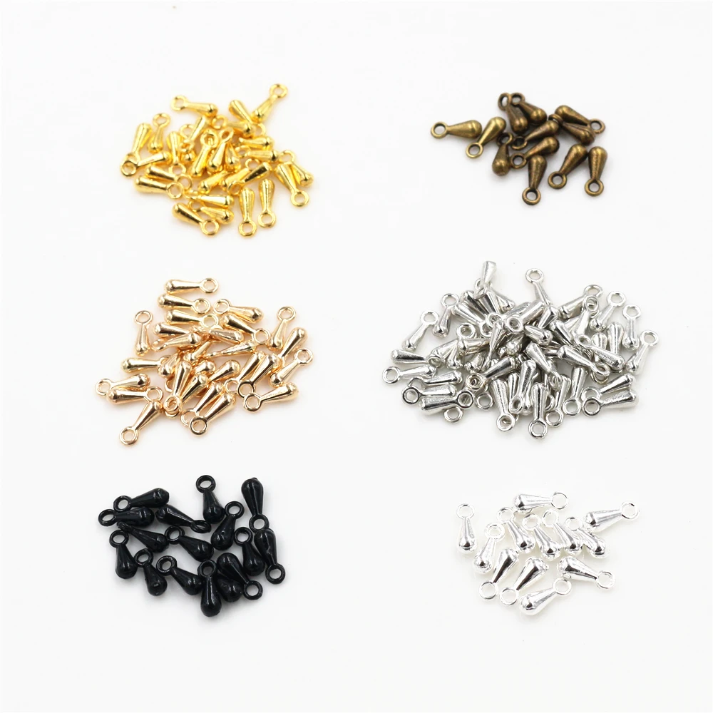40pcs Retro Rose Shape Beads Charms Necklace Pendant with 4 Colors 20x10mm