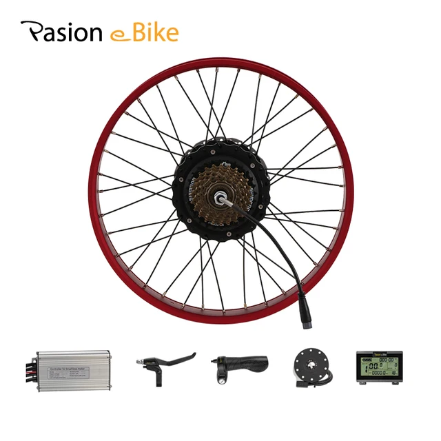Best Offers 48V 1000W 20inch Electric Bicycle Motor Wheel 80mm Rim Electric Bicycle Kits 7 Speed Freewheel Electric Bike Rear Motor Wheel