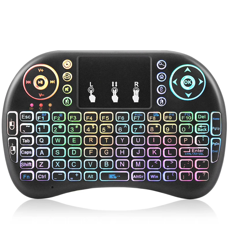 

i8 Mini 2.4G Wireless Keyboard Colorful Backlit Air Mouse Touchpad Russian English For Android TV Smart TV Box PC for PS3/Xbox