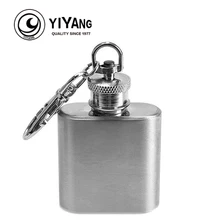 100pcs/lot,Pocket Mini 1oz Portable Stainless Steel Hip Flask With Keychain Alcohol Whiskey Liquor Wine Drinkware Flagon