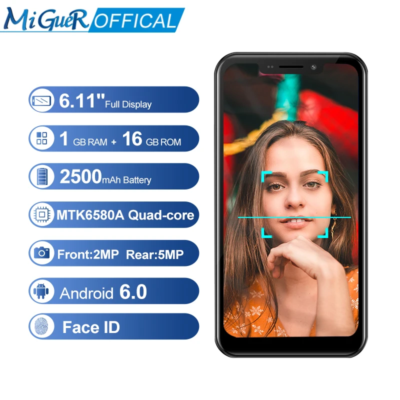 MiGueR M1 Pro 6 11 ''полный экран Android 0 1 ГБ ОЗУ 16 Гб ПЗУ четырехъядерный двойной карты