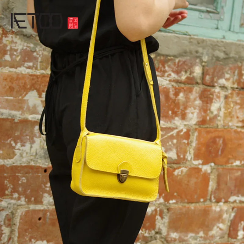 

EUMOAN Leather bag Japan and South Korea leisure small square package ladies fashionable shoulder diagonal package