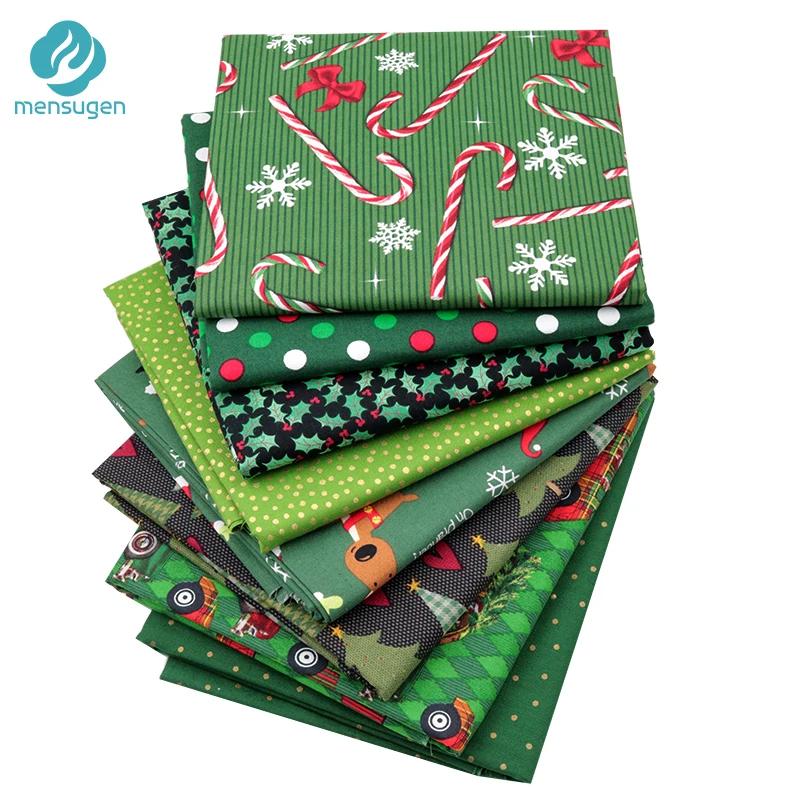 Полметра Новая зеленая Рождественская хлопковая ткань для шитья DIY шитья Telas Рождественская елка леденец Санта лось дизайн ткань