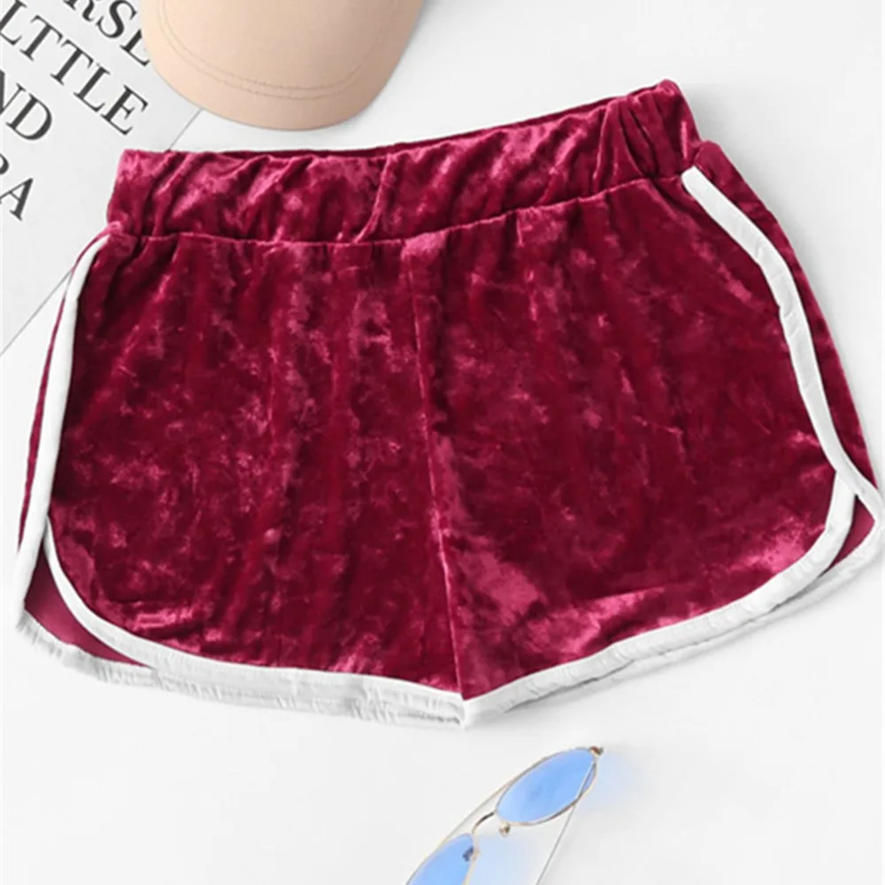 High quality women velvet shorts casual vintage short feminino women ...