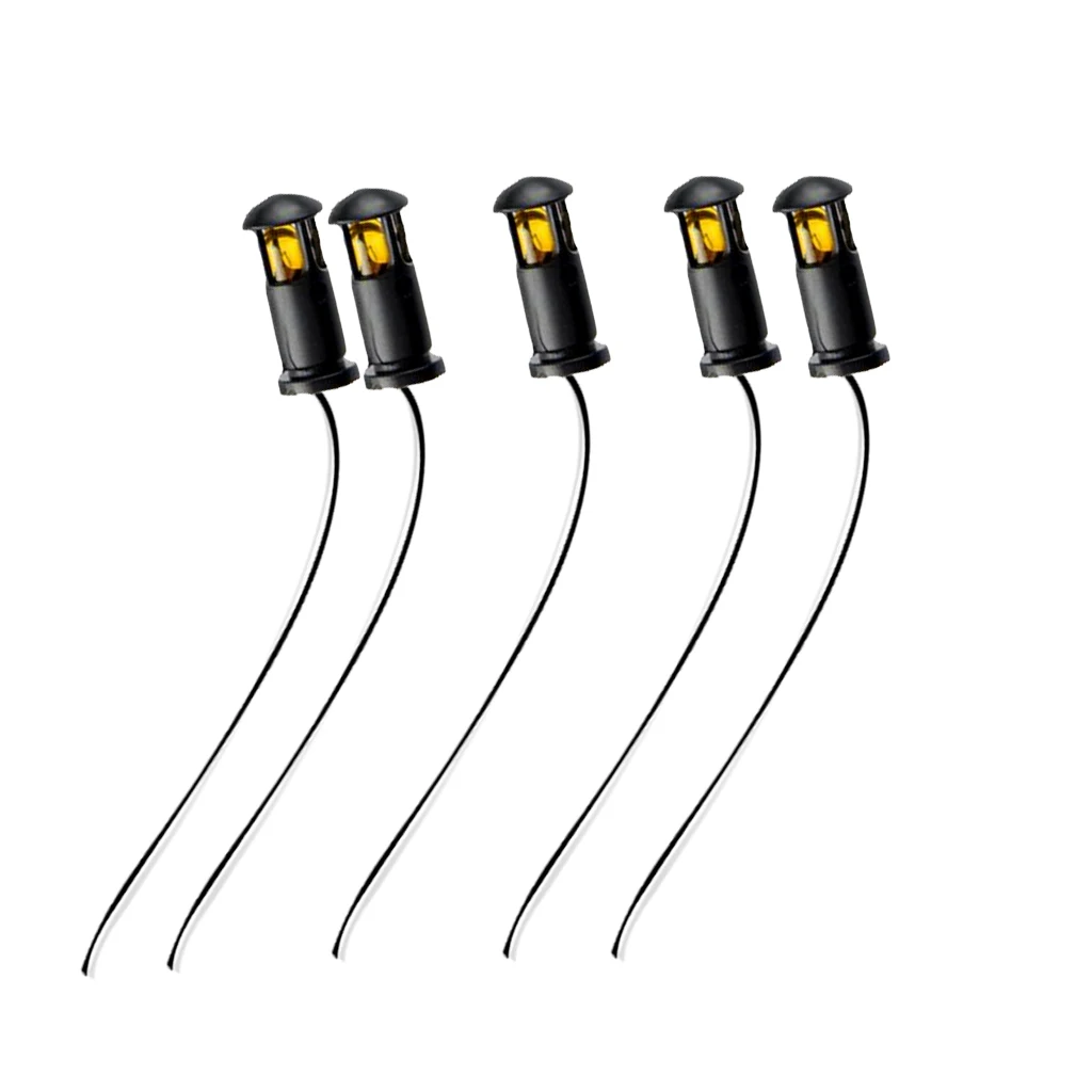 5 Pieces Lawn Lights Train Railway Street Scenery For Model Trains Yellow
