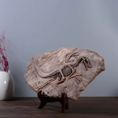

35*19*2.4cm Resin simulation dinosaur ornaments Fossil skeleton model animal specimen Hand crafts retro ideas