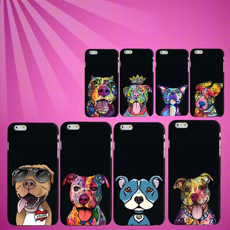 

Lovely style Dog Pit Bull Design black TPU Cases For iphone 8 XS Max 7 7Plus 6 6s Plus 5 5S SE Coque Fundas Back Cover