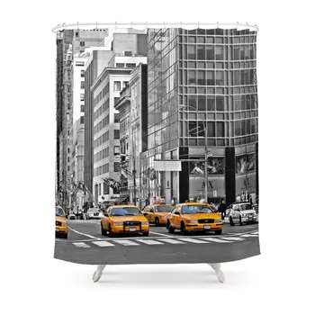 

NYC Yellow Cabs NYPD - USA Shower Curtain Waterproof Polyester Fabric Bathroom Decor Multi-Size Printed Shower Curtain