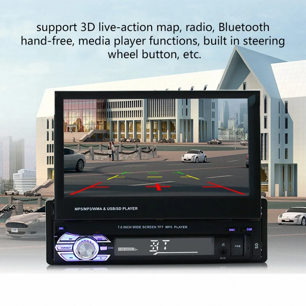 

Cimiva 7 Inch TFT Touch Screen HD Car player Stereo Radio Tuner Audio GPS Memory Navigator Bluetooth Automotion 12V