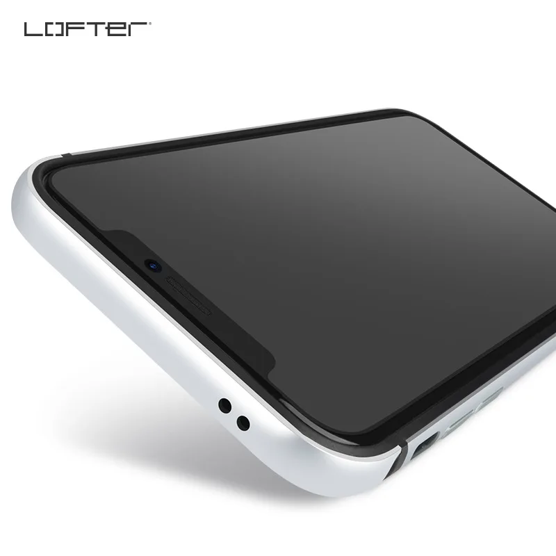 Lofter алюминиевый бампер для iPhone X Тонкий металлический каркас полная защита чехол ультра тонкий чехол для телефона силиконовый чехол Capinha Coque - Цвет: Серебристый