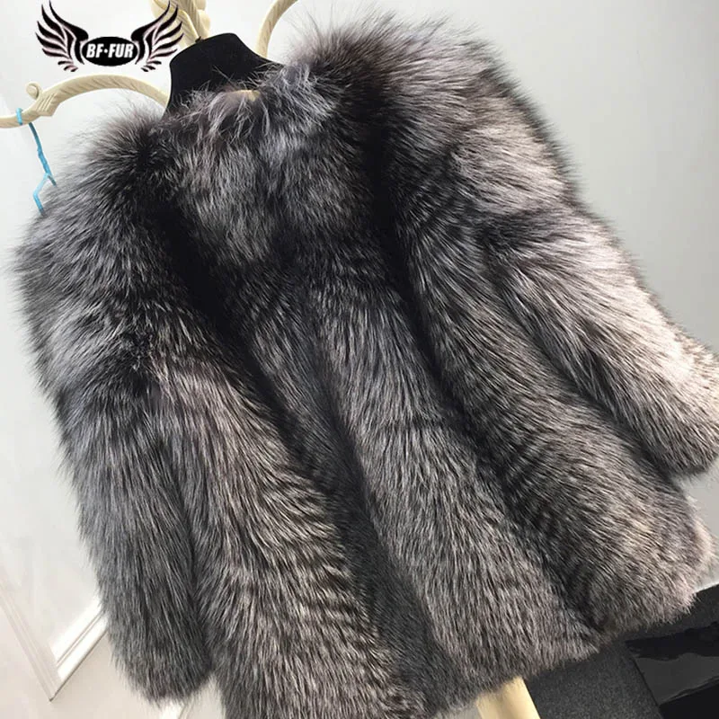 Шуба BFFUR из меха серебристой лисы, модное тонкое пальто с натуральным мехом, большие размеры, одежда, роскошные повседневные женские пальто, ... Шуба BFFUR из меха серебристой лисы, модное тонкое пальто с натуральным мехом, большие размеры, одежда, роскошные повседневные женские пальто, ...