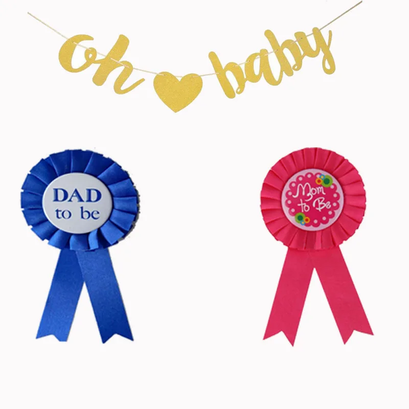 Navidad девичник вечерние Фламинго Baby Shower вечерние украшения мама& DAD to be Badge набор баннеров Oh My христианское распятье