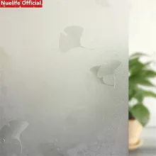 Гинкго лист узор Электростатическая матовая Солнцезащитная пленка для стекла термостойкая Ванная комната Кухня магазин офис конфиденциальности оконная пленка