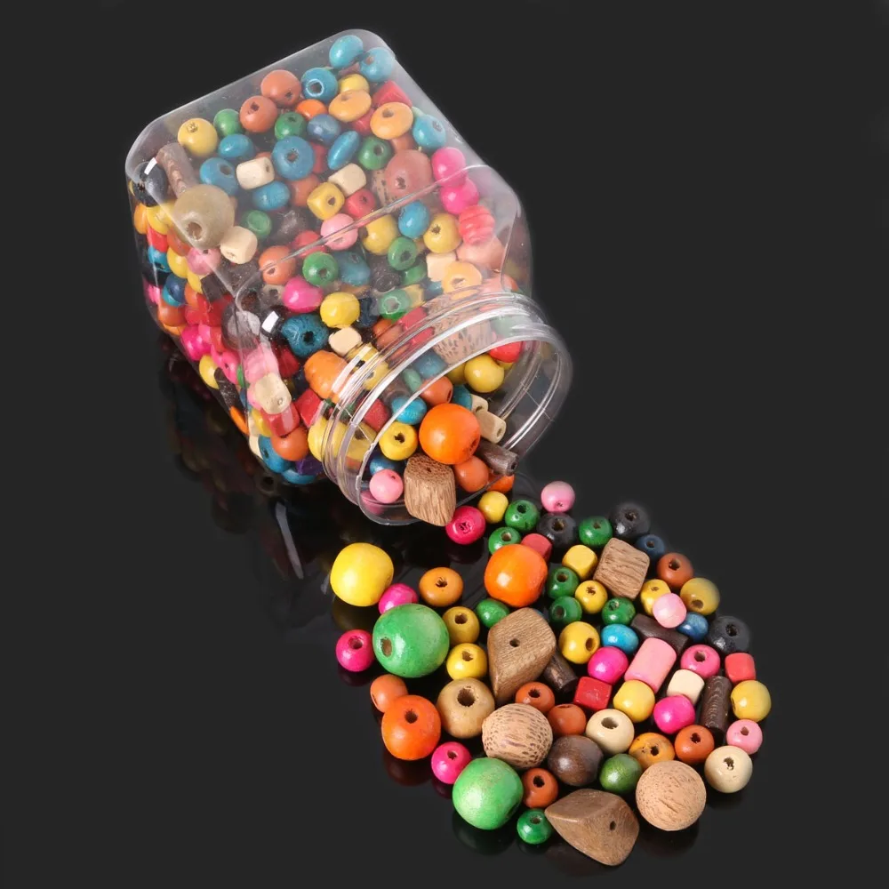 Assorted Colors Assorted Sizes Wooden Spacer Ball Round Beads 200 grams