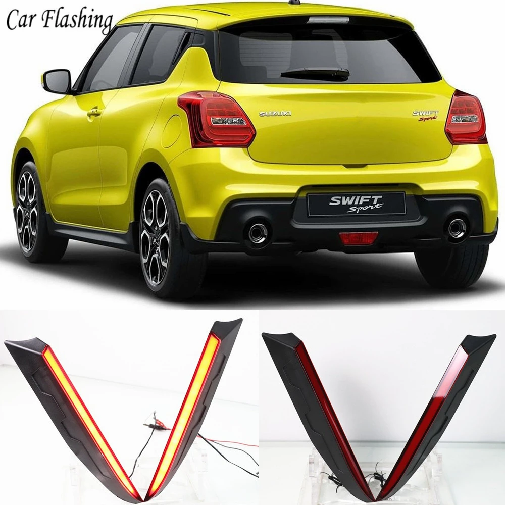 

2PCS Multi-functions LED Rear Fog Lamp Pillar Light Bumper Light Warning Brake Light Decoration For Suzuki Swift 2017 2018 2019