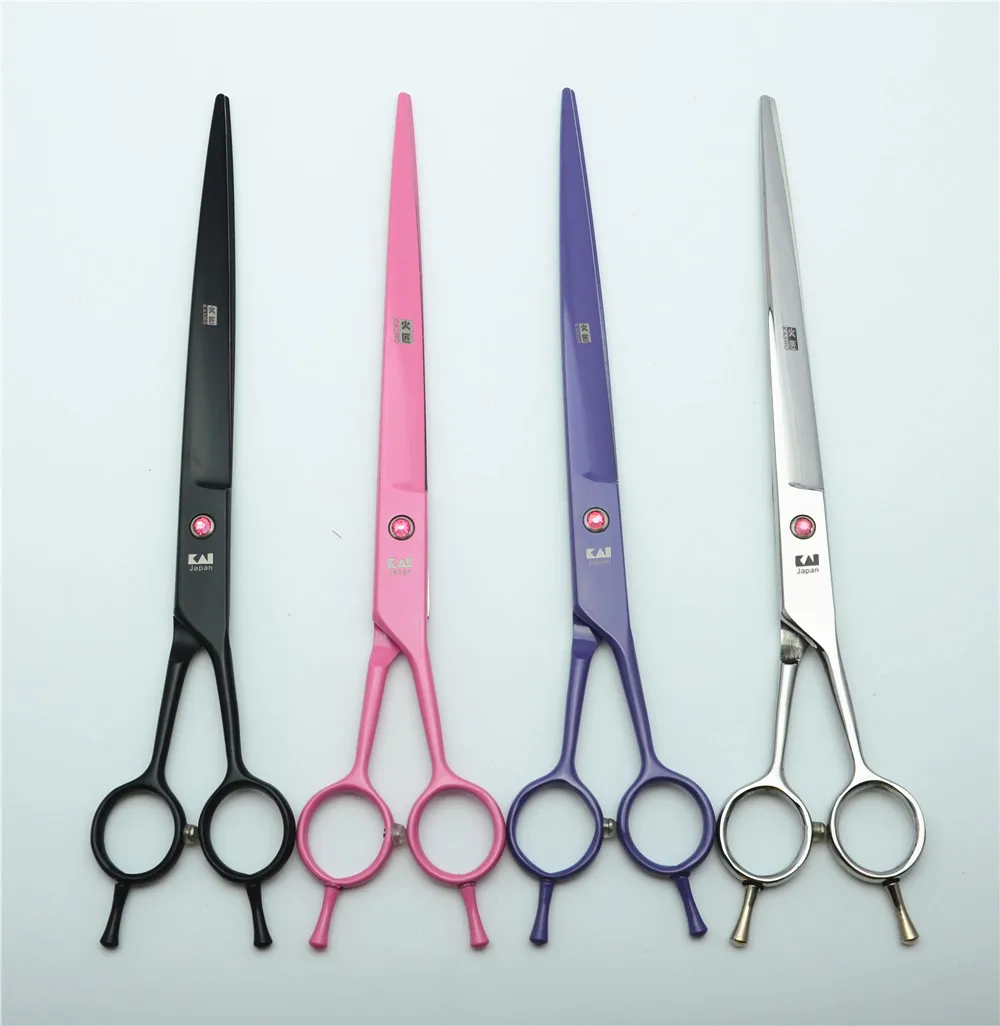 9 inch 24cm Japan Kasho 440C Red Gem Professional Dogs Cats Pets Hair Shears Hairdressing Scissors