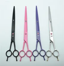 9 inch 24cm Japan Kasho 440C Red Gem Professional Dogs Cats Pets Hair Shears Hairdressing Scissors Straight Cutting Shears H4005