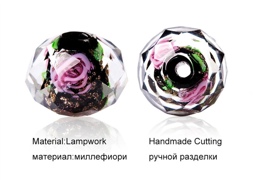 Spacer Бусины Lampwork Бусины Стекло Бусины для изготовления ювелирных изделий розовое цветок из бисера ручной работы Резка 5-9 мм создания