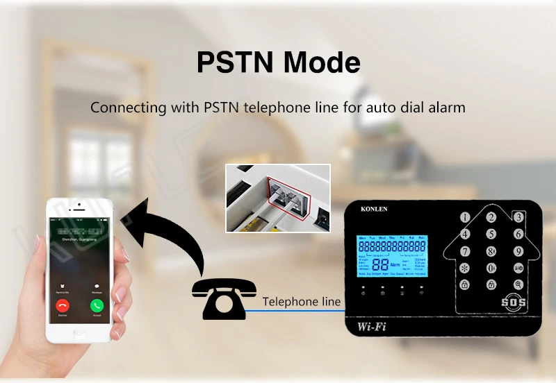 KONLEN wifi GSM PSTN домашняя сигнализация Беспроводная Проводная для умного дома Охранная защита от взлома АВТО SMS Приложение Поддержка ip-камеры